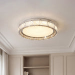 Crystal Flush Mount Ceiling Light – Chrome Minimalist LED
