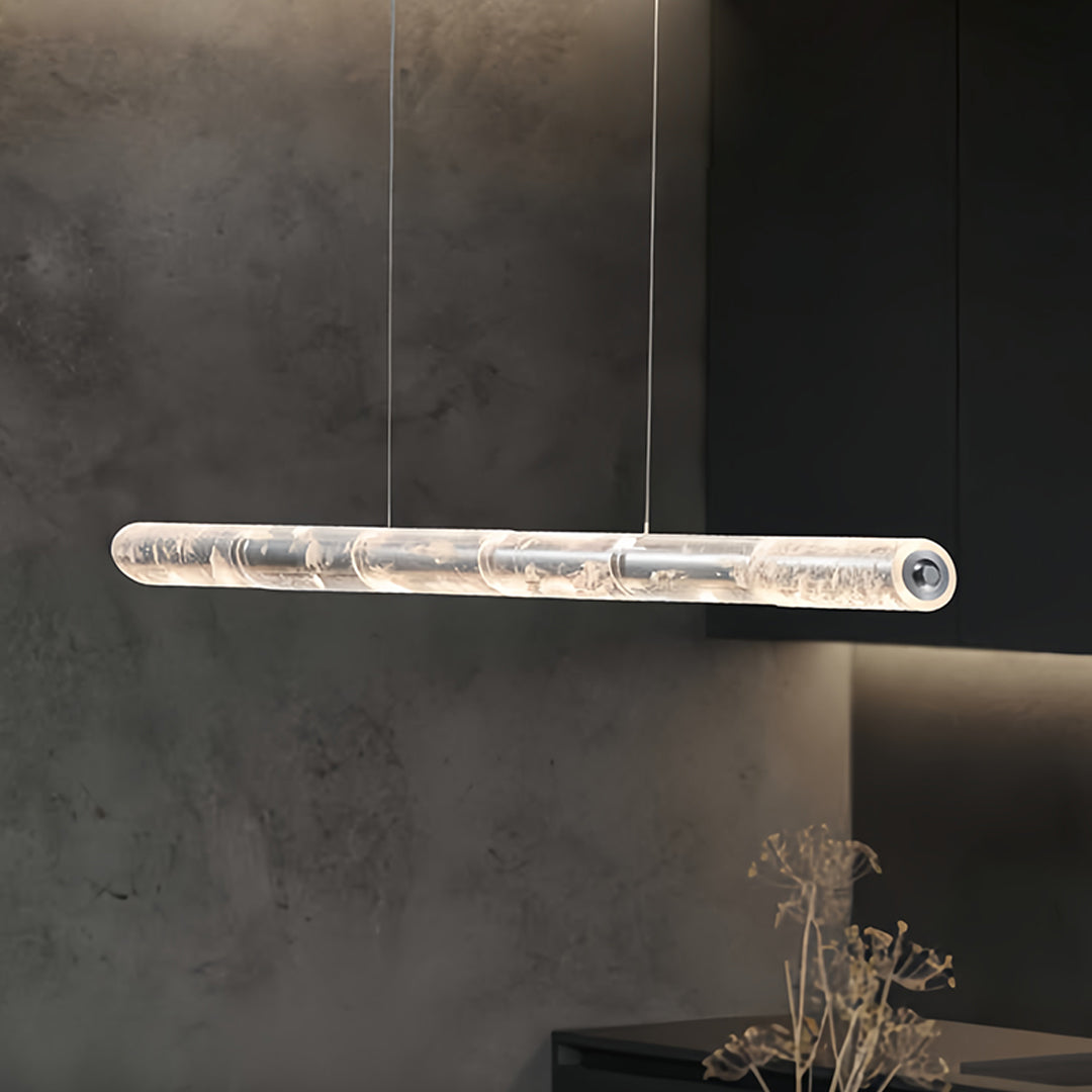 Modern Crystal Linear Pendant Light with Adjustable Cord