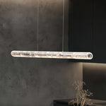 Modern Crystal Linear Pendant Light with Adjustable Cord