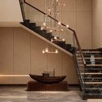 Crystal Staircase Chandelier Nordic Geometric LED Pendant Light