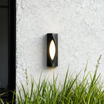 Modern Outdoor Wall Sconce with Integrated LED – Black Aluminum