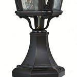 Aria Black Aluminum Post Light with Clear Glass Shade – Weatherproof Outdoor Pillar Lamp
