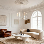 Aurelia Six-Light Modern Brass Chandelier with Acrylic Shades