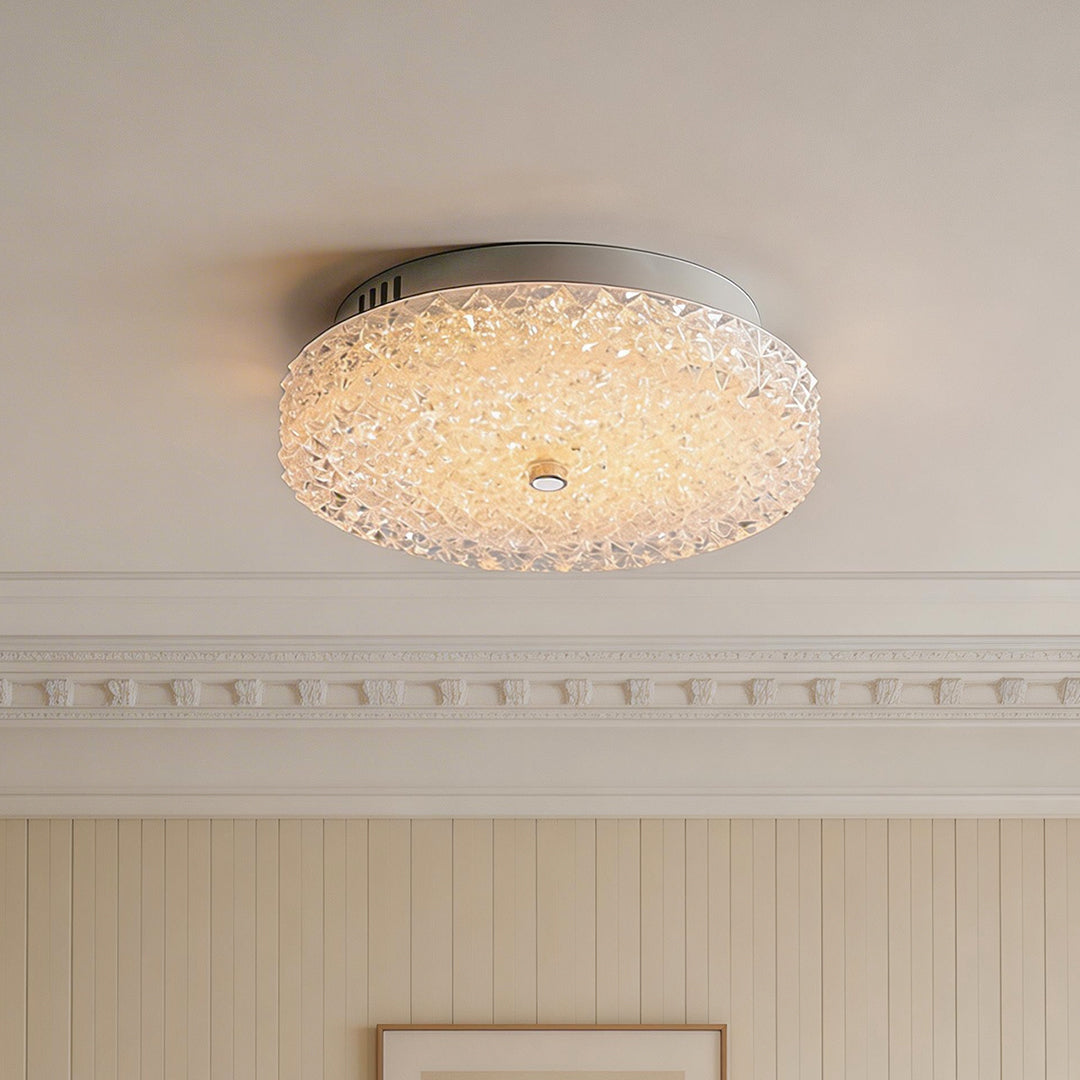 Lumière Crystal Flush Mount Ceiling Light in Chrome and Glass