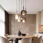 Nordic Hand-Blown Glass Ball Pendant Light for Dining Room & Living Room