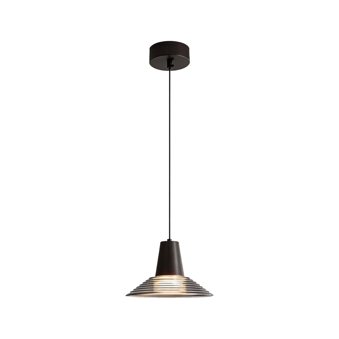 Aurora Glass Cone Pendant Light in Gold Brass, Nordic Minimalist Ceiling Lamp
