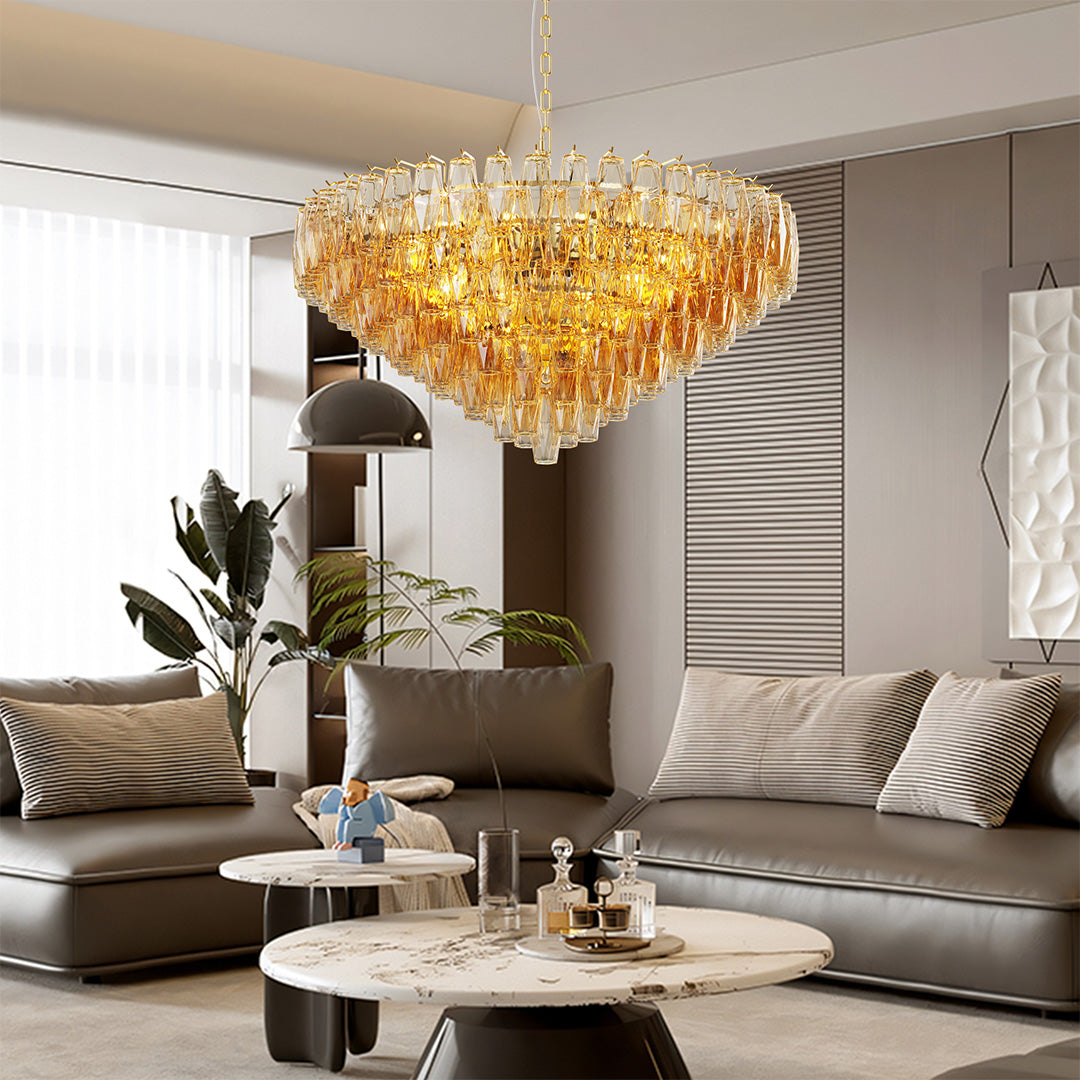 Modern Glass Pendant Chandelier 8-Light 10-Light American Luxury Ceiling Light