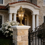 Solid Copper Glass Pillar Light for Outdoor Fence and Garden