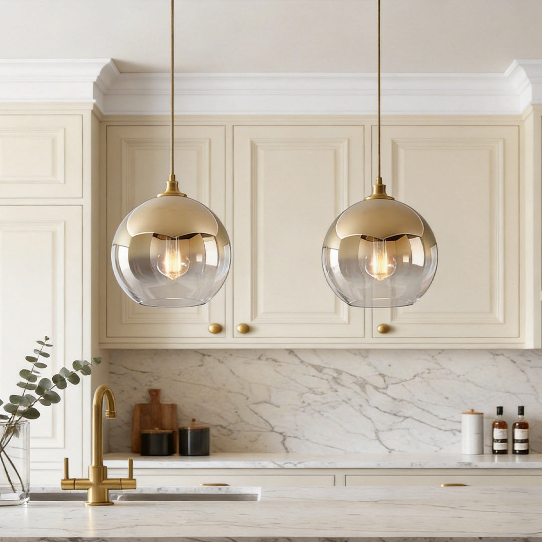 Lumina Glass Globe Pendant Light – Modern Single-Ball Ceiling Lamp for Dining & Living Spaces