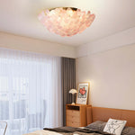 French Petal Glass Semi Flush Mount Ceiling Light in Pastel Hues