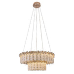 French Minimalist Crystal Chandelier in Champagne Gold Finish