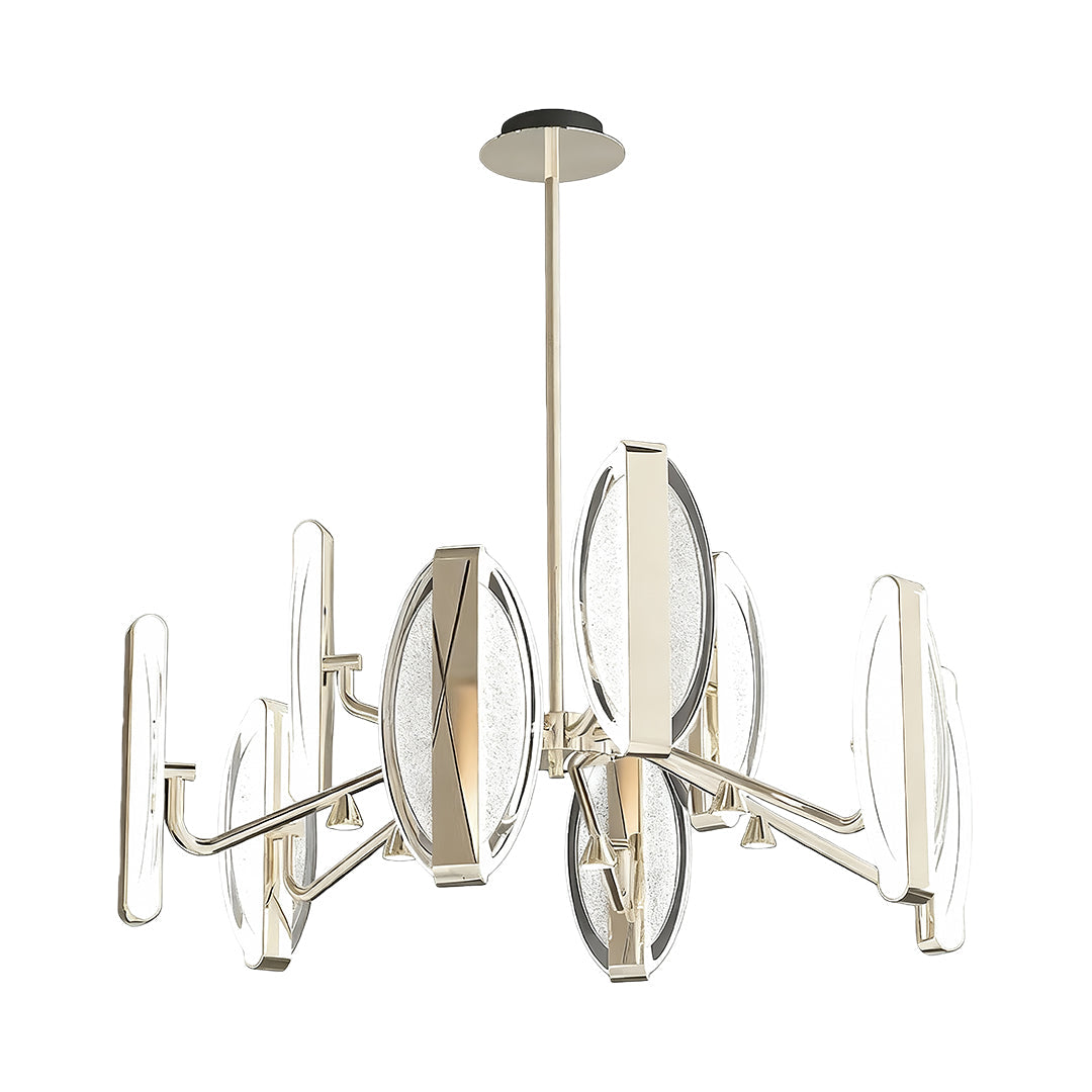 Aurelia Gold Minimalist LED Chandelier with Acrylic Shades
