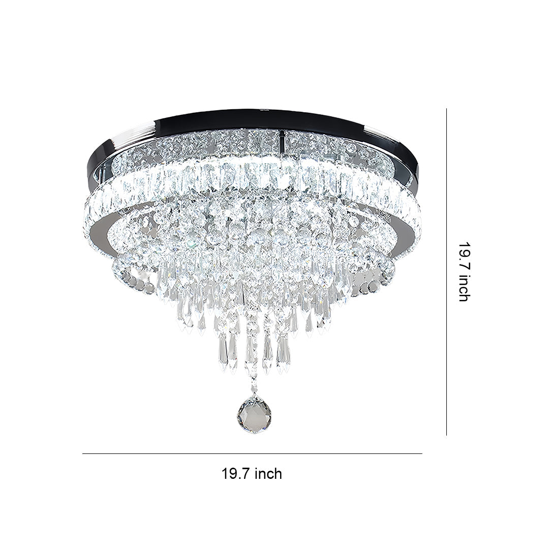 Aurelia Crystal Flush Mount Ceiling Light in Gold Stainless Steel