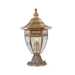 European Glass Pillar Light in Solid Copper for Outdoor Entryways