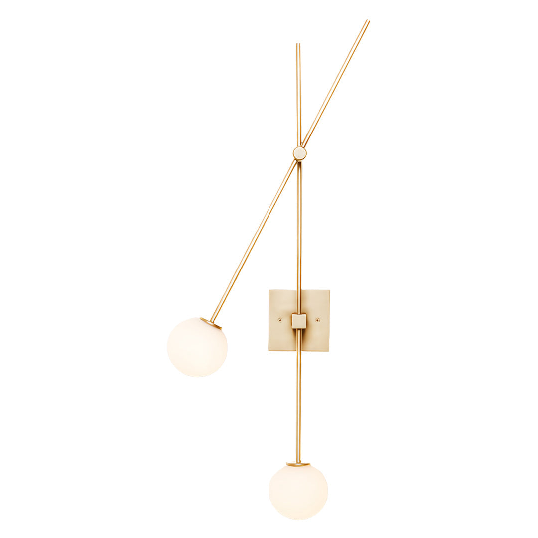 Linear Double Wall Sconce in Iron and Glass, Modern Minimalist Lighting