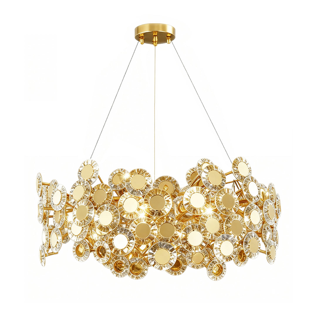Aurelia Gold Modern Chandelier with Glass Shades