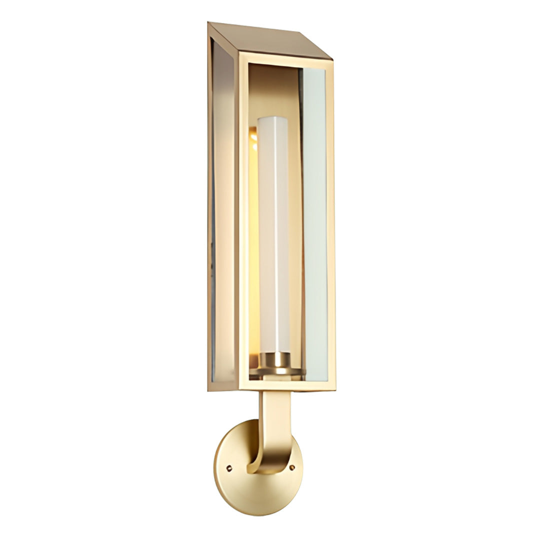 Geometric Outdoor Wall Sconce in Black or Gold, IP65 Waterproof LED