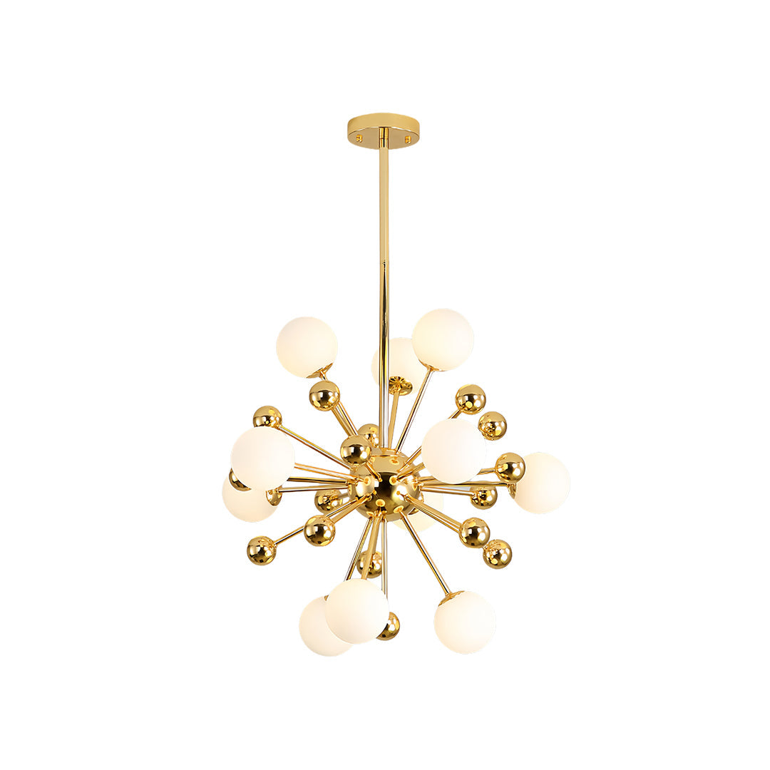 Aurelia 12-Light Gold Sputnik Chandelier in Glass and Iron for Modern Interiors
