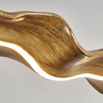 Wave Wood LED Pendant Light – Japanese Minimalist Chandelier