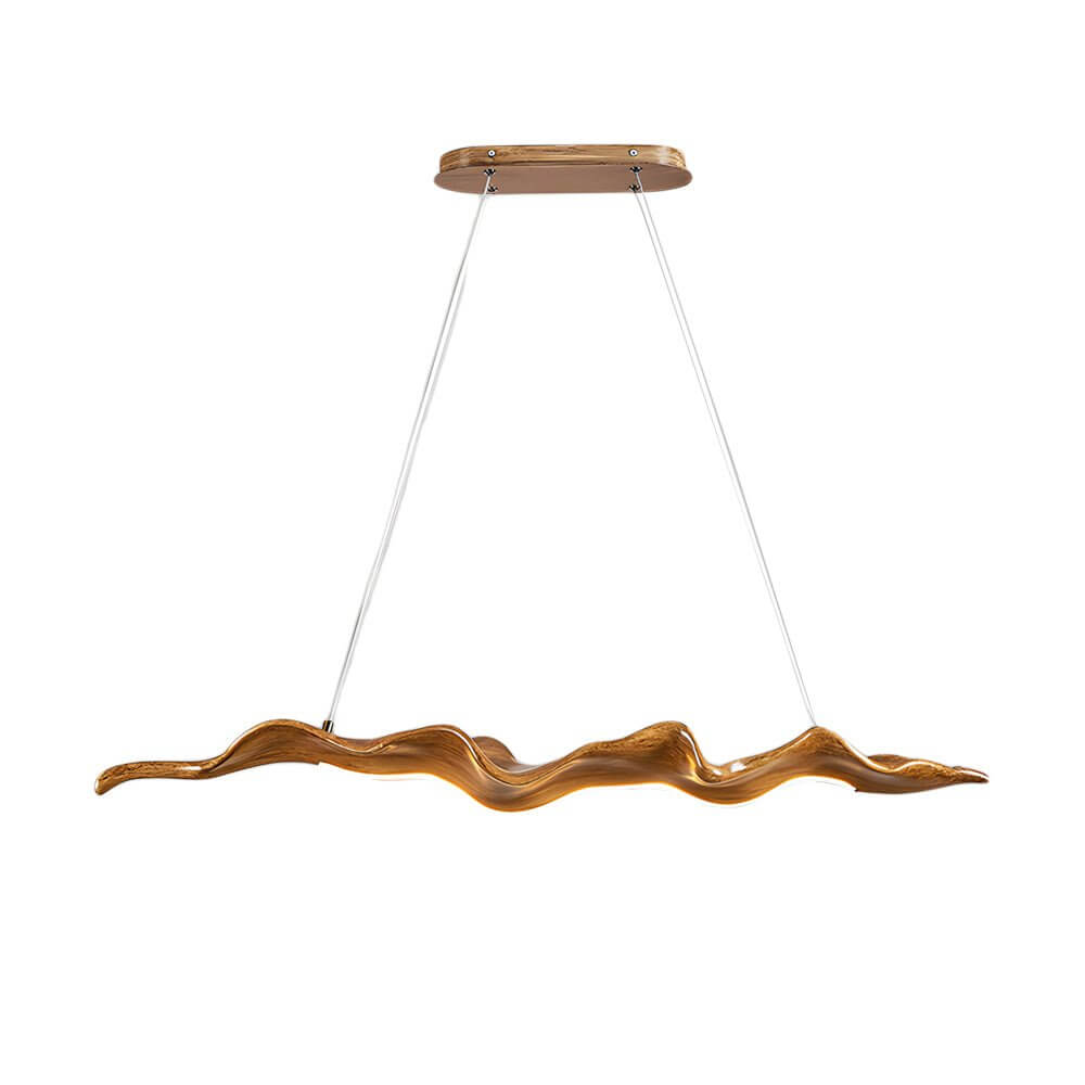 Wave Wood LED Pendant Light – Japanese Minimalist Chandelier