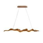 Wave Wood LED Pendant Light – Japanese Minimalist Chandelier