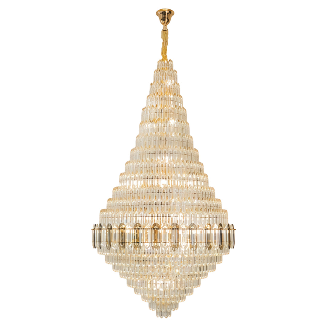 Aurelia Gold Crystal Chandelier – Large French Art Glass Pendant for Living & Dining