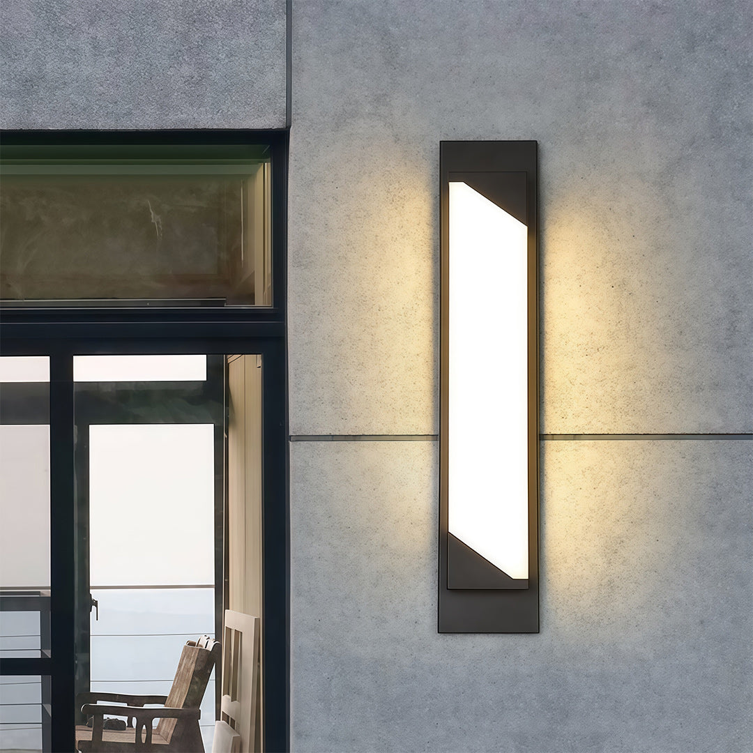Modern Minimalist Outdoor Linear Wall Light in Sand-Black Stainless Steel
