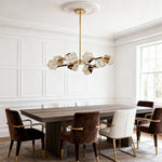 Modern Crystal Cube Chandelier in Champagne Gold for Living and Dining Spaces
