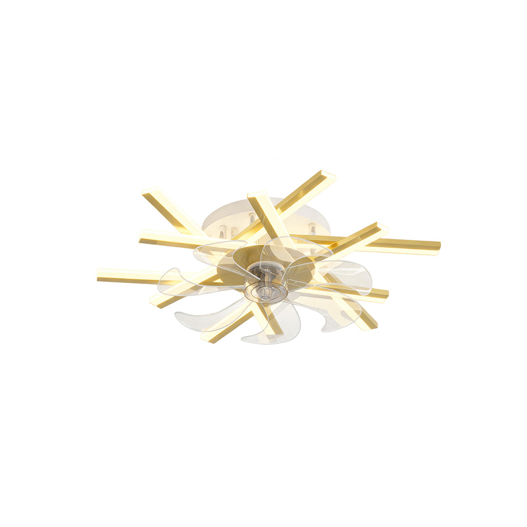 Aurelia Iron Ceiling Fan with Dimmable LED Light – Modern Flush Mount