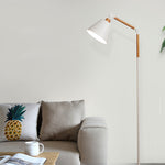 Modern Metallic Floor Lamp with Adjustable Arm for Living Room