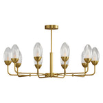 Luxury Copper Modern Chandelier with Clear Glass Shades