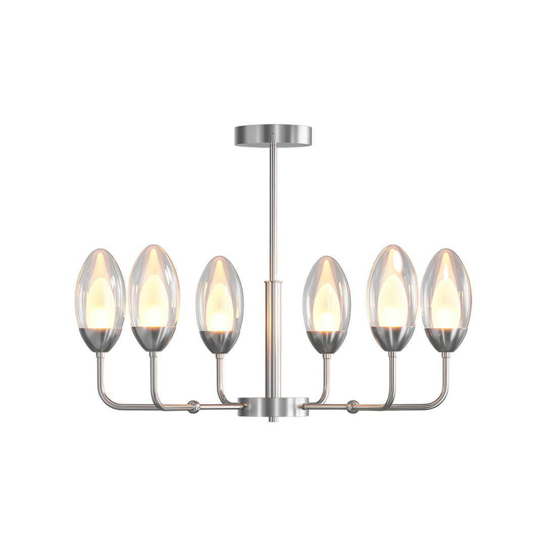 Luxury Copper Modern Chandelier with Clear Glass Shades