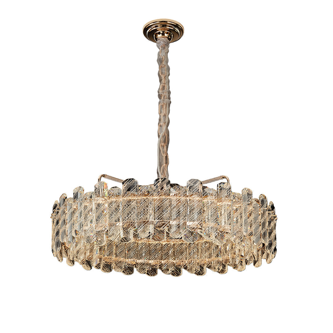 Lumina Crystal Chandelier in Champagne Gold with Adjustable LED Lighting