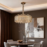 Lumina Crystal Chandelier in Champagne Gold with Adjustable LED Lighting