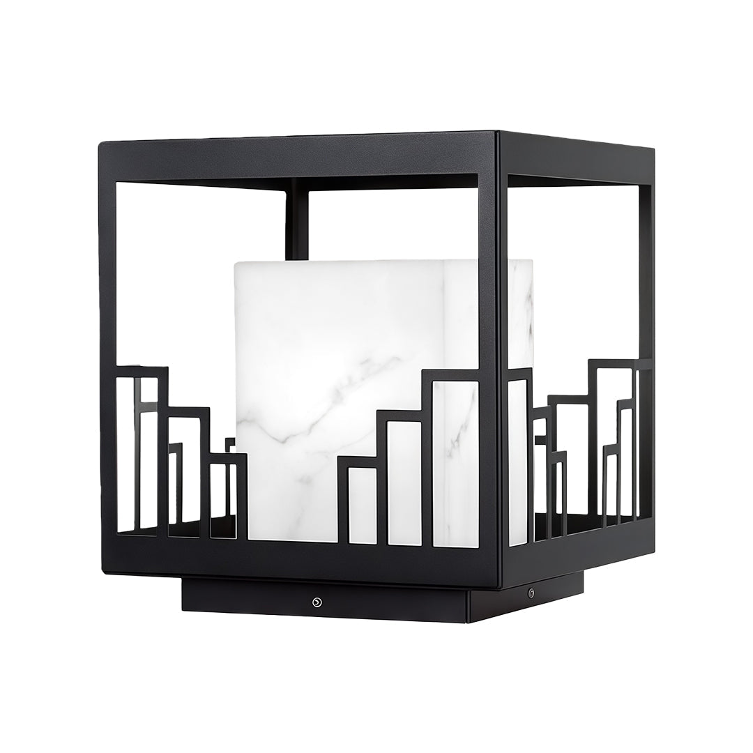 Minimalist Outdoor Pillar Light in Matte Black Stainless Steel