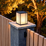 Luxury Outdoor Pillar Light with Marble Shade and LED