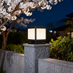 Pillar Solar Light Outdoor Waterproof Square Copper Light