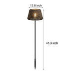 Handwoven Rattan LED Outdoor Floor Lamp with Stainless Steel Stake