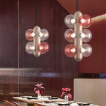 Lumière Moderne Glass Bubble Chandelier in Gold for Dining and Living Spaces