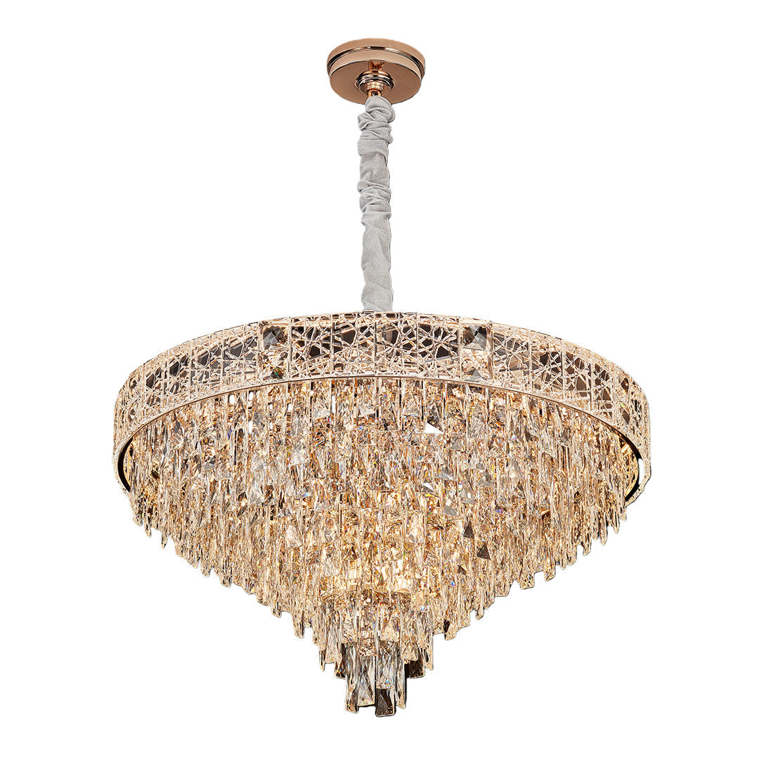 Aurelia Crystal Chandelier – European Luxury Gold Pendant Light