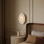 Round Marble Wall Sconce with Brass Accent – Modern Nordic LED Lighting