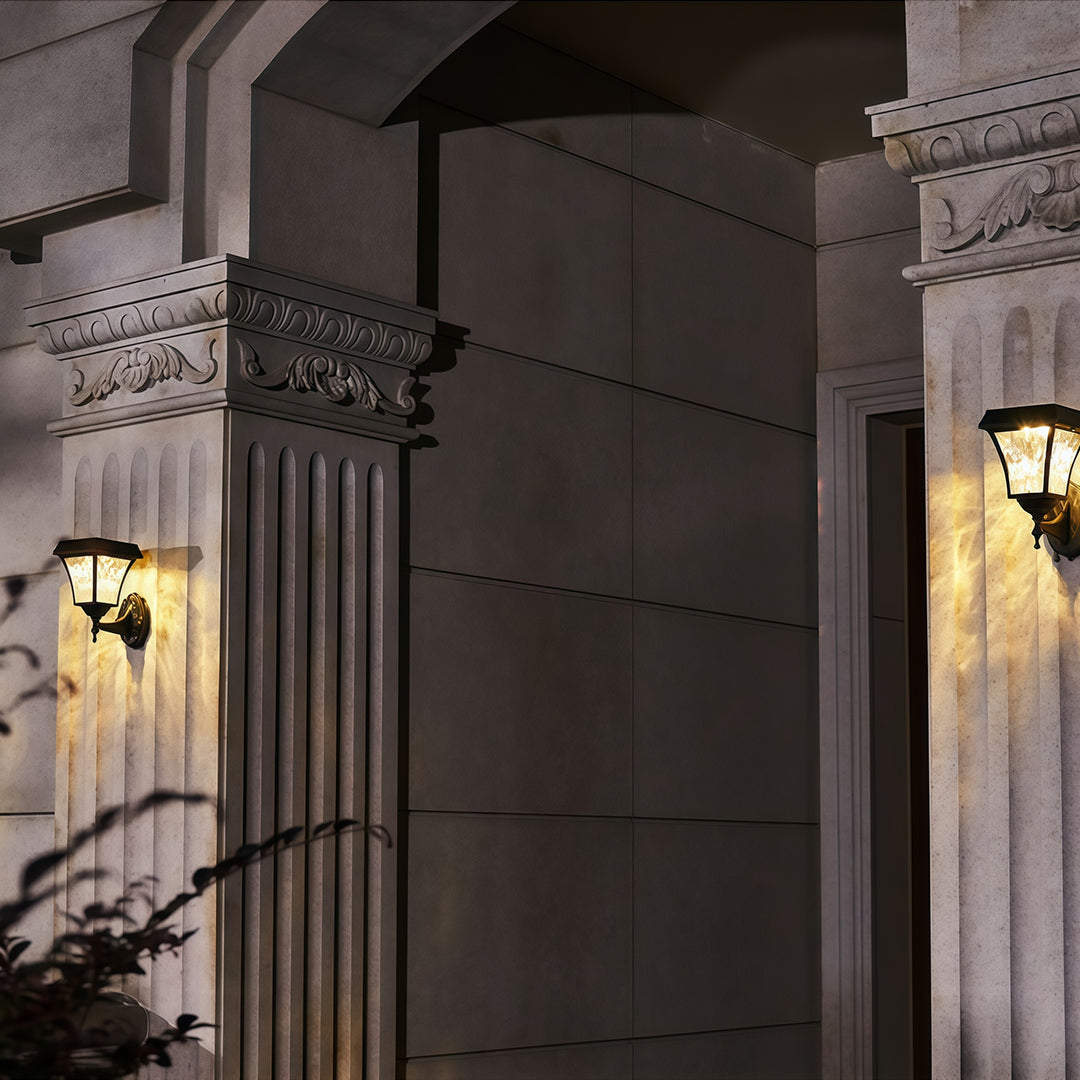 Aria Solar Wall Sconce — Modern Outdoor Lighting in Black Aluminum