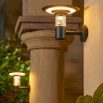 Solar-Powered Architectural Wall Sconce for Outdoor Elegance