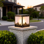 Modern Solar Pillar Lights – Copper Outdoor Square Post Lights
