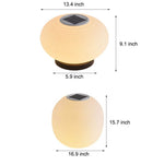 Solar LED Post Light with Spiral PE Shade, 3 Color Temperatures, IP65 Waterproof