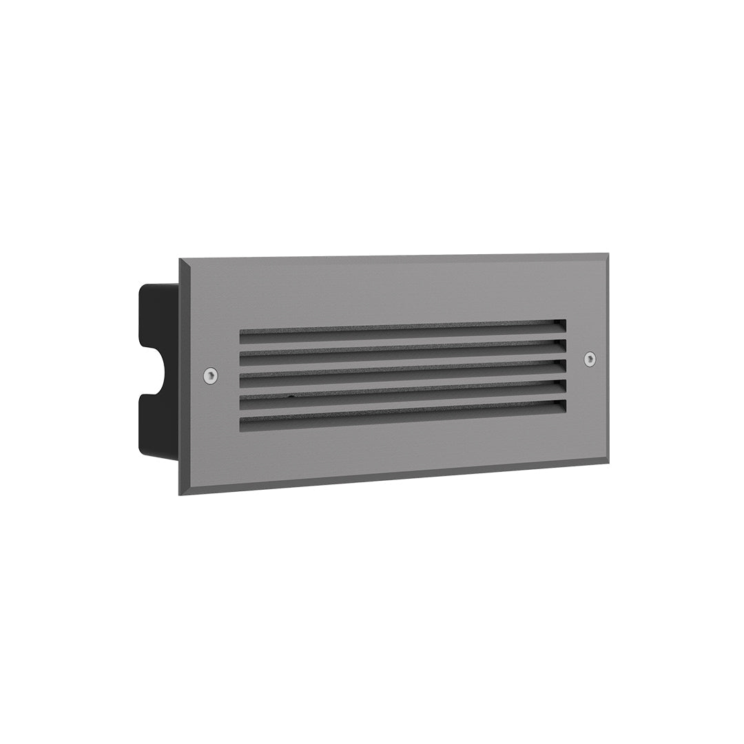 Minimalist Outdoor LED Step Light in Sand Gray Aluminum