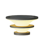 Modern Round Outdoor Pillar Lights in Black Stainless Steel