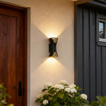 Modern Black LED Up Down Wall Sconce for Outdoor Luxury Interiors