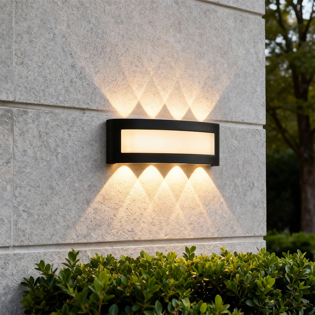 Aurelia Outdoor Up & Down Wall Sconce in Black Aluminum