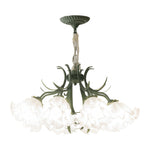Vintage Lily of the Valley Chandelier, French Country Iron & Acrylic Pendant Light